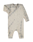 Baby romper with tie-dye pattern on a white background
