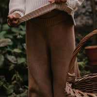 THE WIDE LEG KNIT TROUSER - CARAMEL