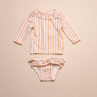 STRIPE RASHGUARD AND BOTTOM SET