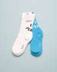 NORMAN SOCKS - 2 PACK - WHITE/BLUE
