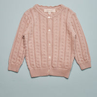 FLUTTER EYELET CARDIGAN