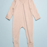 BAMBOO ZIP FOOTIE - KHAKI