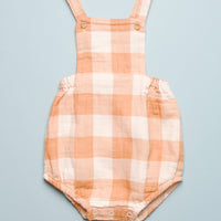 GINGHAM OVERALL ROMPER