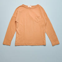 LINEN BLEND TEE - CARAMEL