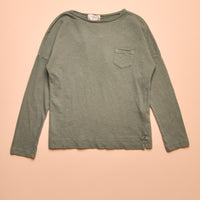 LINEN BLEND TEE - KHAKI