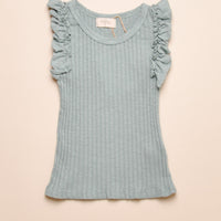 RIB RUFFLE TANK - SEA PINE