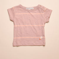ROLL SLEEVE STRIPE BABY TEE