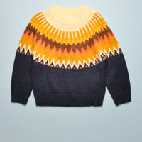 BAE WOOLEN SWEATER - NAVY/MUSTARD