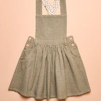 GINGHAM PINAFORE DRESS - GREEN