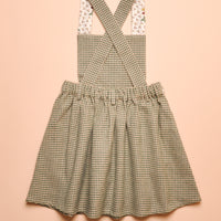 GINGHAM PINAFORE DRESS - GREEN