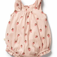 STRAWBERRY KISSES ORGANIC PLAYSUIT
