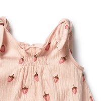 STRAWBERRY KISSES ORGANIC PLAYSUIT