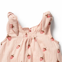 STRAWBERRY KISSES ORGANIC PLAYSUIT
