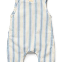 Striped baby romper on a white background