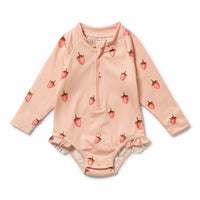 STRAWBERRY KISSES ZIP SWIMSUIT