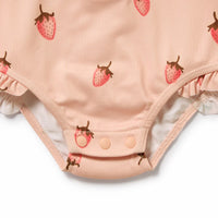 STRAWBERRY KISSES ZIP SWIMSUIT