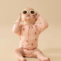 STRAWBERRY KISSES ZIP SWIMSUIT