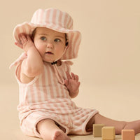 WAVE TERRY SUN HAT - STRAWBERRY