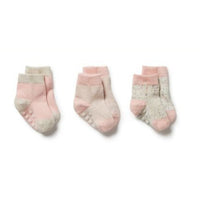 3PACK ORGANIC BABY SOCKS - CANTALOUPE