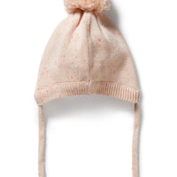 ORGANIC KNITTED POM BONNET