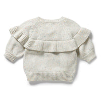 ORGANIC RUFFLE SWEATER - CHALK CONFETTI