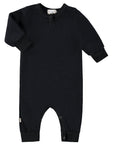 Black baby onesie on a white background