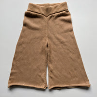 THE WIDE LEG KNIT TROUSER - CARAMEL