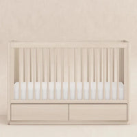 3-in-1 Convertible Storage Crib with Toddler Bed Conversion Kit - WASHED NATURAL