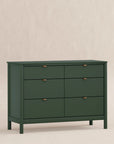 BONDI 6 DRAWER ASSEMBLED DRESSER - FOREST GREEN