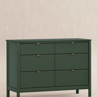 BONDI 6 DRAWER ASSEMBLED DRESSER - FOREST GREEN