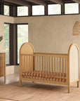 BONDI 3-IN-1 CONVERTIBLE CRIB WITH TODDER CONVERSION KIT - HONEY WITH NATURAL CANE