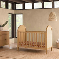 BONDI 3-IN-1 CONVERTIBLE CRIB WITH TODDER CONVERSION KIT - HONEY WITH NATURAL CANE