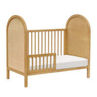 BONDI 3-IN-1 CONVERTIBLE CRIB WITH TODDER CONVERSION KIT - HONEY WITH NATURAL CANE