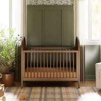 BONDI 3-IN-1 CONVERTIBLE CRIB WITH TODDER CONVERSION KIT - NATURAL WALNUT WITH NATURAL CANE