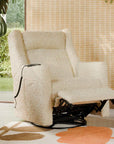 KIWI DELUXE POWER RECLINER AND SWIVEL GLIDER with Heat and Massage - ALMOND TEDDY LOOP
