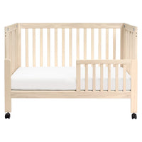 MAKI PORTABLE FOLDING CRIB WITH TODDLER BED CONVERSION KIT - WASHED NATURAL