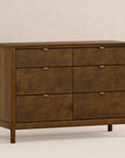 BONDI 6 DRAWER ASSEMBLED DRESSER - NATURAL WALNUT