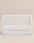 3-in-1 Convertible Storage Crib with Toddler Bed Conversion Kit - WHITE