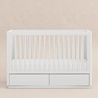 3-in-1 Convertible Storage Crib with Toddler Bed Conversion Kit - WHITE