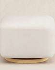 KIWI GLIDING OTTOMAN - Performance Cream Eco-Weave with Light Wood Base