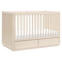 3-in-1 Convertible Storage Crib with Toddler Bed Conversion Kit - WASHED NATURAL