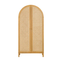 BONDI CANE ASSEMBLED ARMOIRE - HONEY