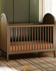 BONDI 3-IN-1 CONVERTIBLE CRIB WITH TODDER CONVERSION KIT - NATURAL WALNUT WITH NATURAL CANE