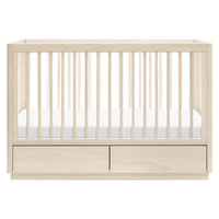 3-in-1 Convertible Storage Crib with Toddler Bed Conversion Kit - WASHED NATURAL