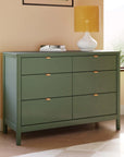 BONDI 6 DRAWER ASSEMBLED DRESSER - FOREST GREEN