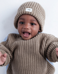 CHUNKY KNIT BEANIE - OLIVE