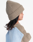 CHUNKY KNIT BEANIE - OLIVE