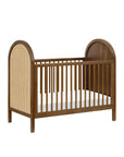 BONDI 3-IN-1 CONVERTIBLE CRIB WITH TODDER CONVERSION KIT - NATURAL WALNUT WITH NATURAL CANE