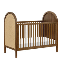 BONDI 3-IN-1 CONVERTIBLE CRIB WITH TODDER CONVERSION KIT - NATURAL WALNUT WITH NATURAL CANE