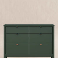 BONDI 6 DRAWER ASSEMBLED DRESSER - FOREST GREEN